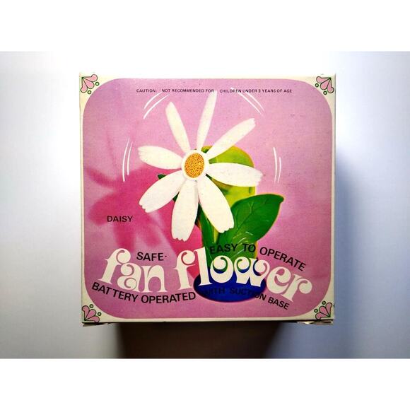 1960s Flower Power Daisy Plastic Fan Hong Kong Vintage Kitsch Retro Groovy Mod - Picture 5 of 8